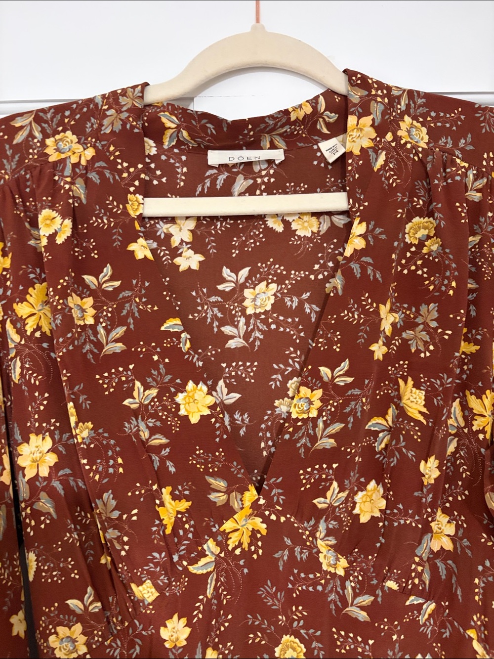 ALTERED NWOT Doen Blossom Dress in Cherrywood Winding Vine Floral Sz M - Picture 4 of 8